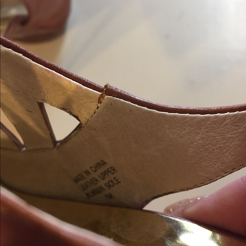 Michael Michael Kors Peep Toe Leather Heels 7M - Picture 6 of 6